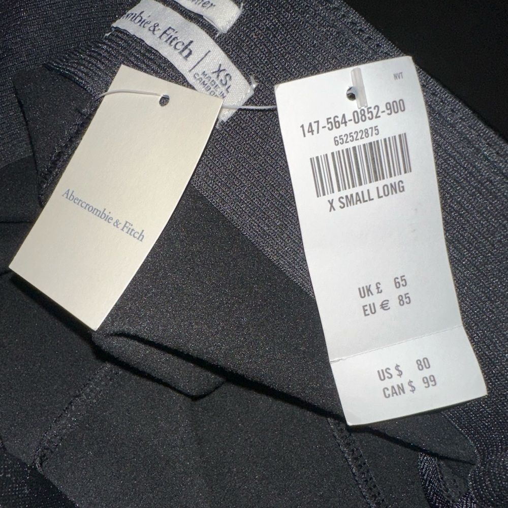 NWT Abercrombie & Fitch Black Vegan Leather Flare Pants - Picture 4 of 4
